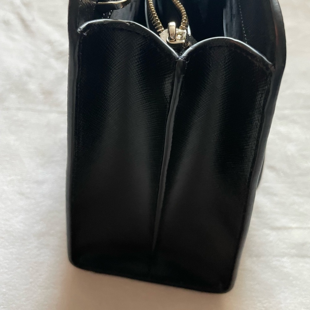 New Kate Spade Addie Black Leather Hand or Shoulder Bag with Removable Strap - Picture 9 of 12